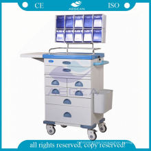 Hospital powder coating steel mobile anesthesia equipment trolley cart